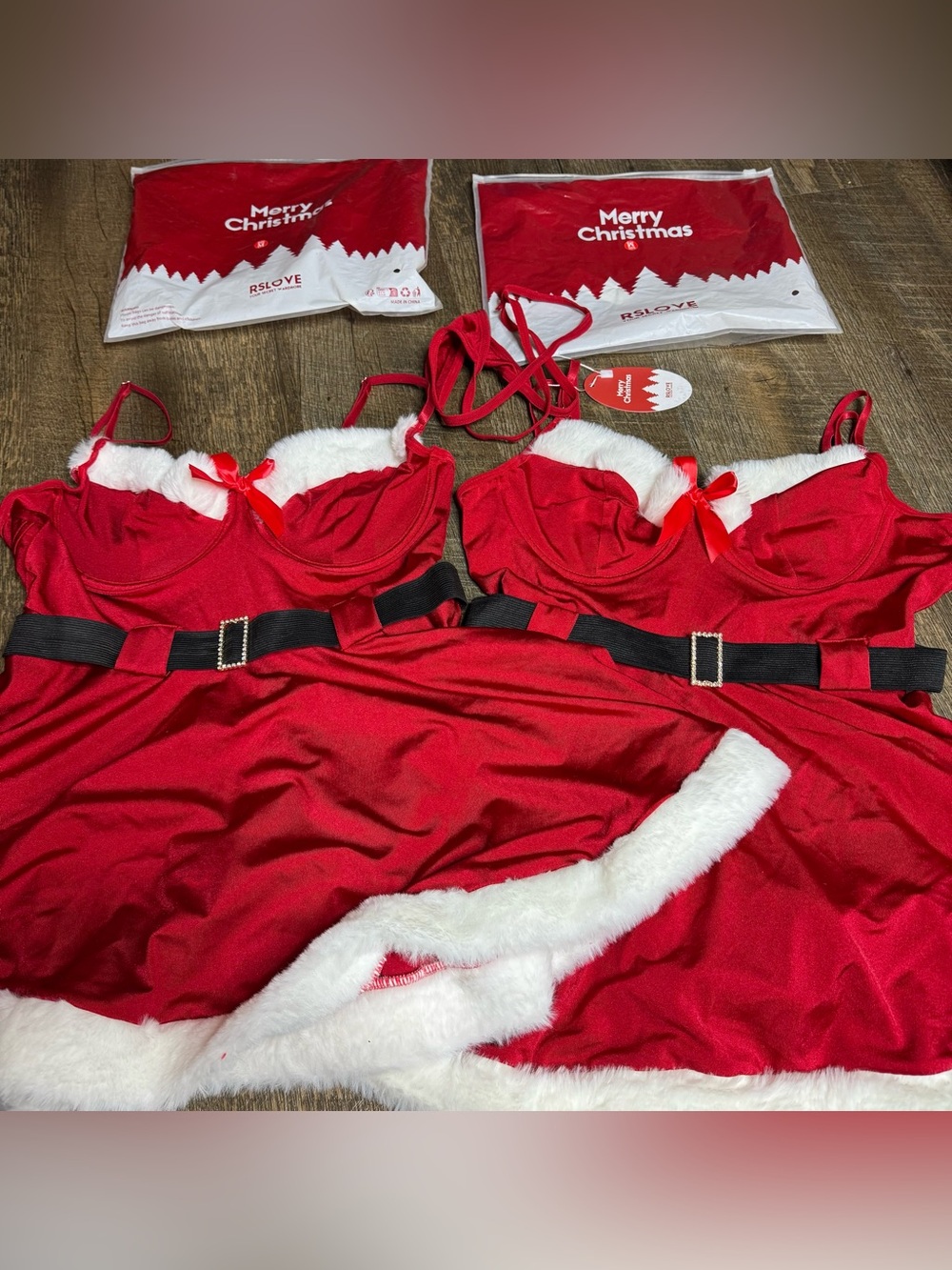 TWO of RSLOVE Santa babydoll Mrs. Claus lingerie dress size M